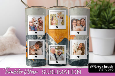 Photo Tumbler Wrap, Boho Family Frame Tumbler Sublimation Sublimation OrangeBrushStudio 