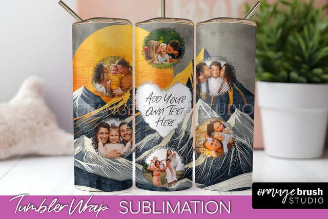 Photo Tumbler Wrap, Boho Family Frame Tumbler Sublimation Sublimation OrangeBrushStudio 