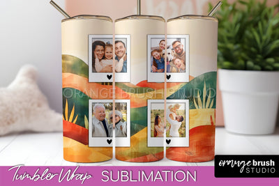 Photo Tumbler Wrap, Boho Family Frame Tumbler Sublimation Sublimation OrangeBrushStudio 