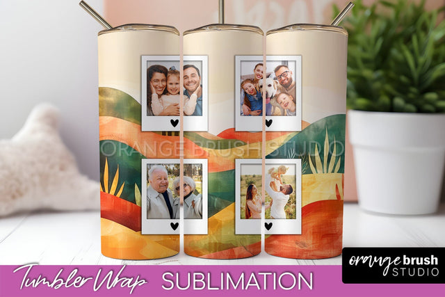 Photo Tumbler Wrap, Boho Family Frame Tumbler Sublimation Sublimation OrangeBrushStudio 