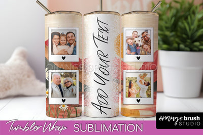 Photo Tumbler Wrap, Boho Family Frame Tumbler Sublimation Sublimation OrangeBrushStudio 
