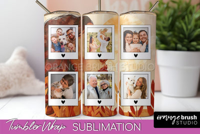 Photo Tumbler Wrap, Boho Family Frame Tumbler Sublimation Sublimation OrangeBrushStudio 
