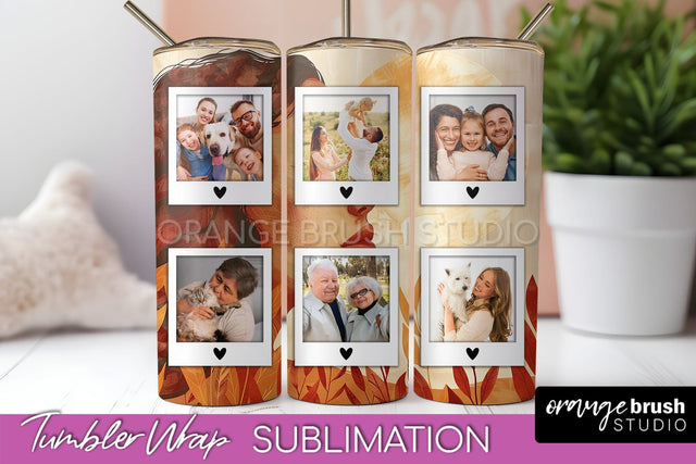 Photo Tumbler Wrap, Boho Family Frame Tumbler Sublimation Sublimation OrangeBrushStudio 