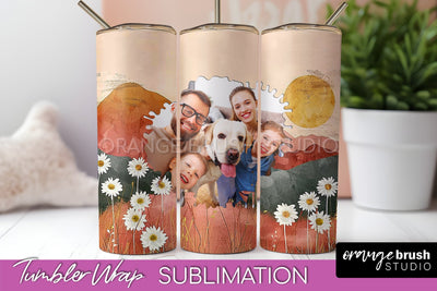 Photo Tumbler Wrap, Boho Family Frame Tumbler Sublimation Sublimation OrangeBrushStudio 