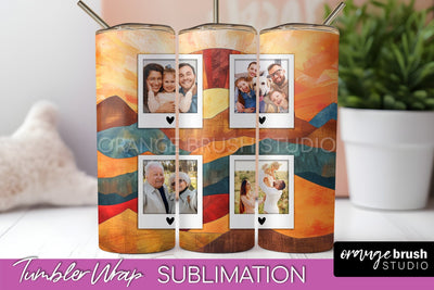 Photo Tumbler Wrap, Boho Family Frame Tumbler Sublimation Sublimation OrangeBrushStudio 
