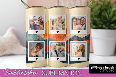 Photo Tumbler Wrap, Boho Family Frame Tumbler Sublimation Sublimation OrangeBrushStudio 