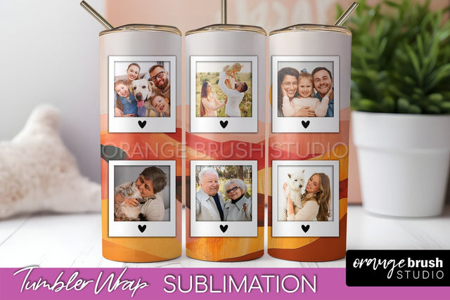 Photo Tumbler Wrap, Boho Family Frame Tumbler Sublimation Sublimation OrangeBrushStudio 