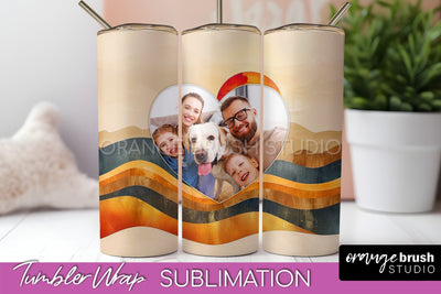 Photo Tumbler Wrap, Boho Family Frame Tumbler Sublimation Sublimation OrangeBrushStudio 