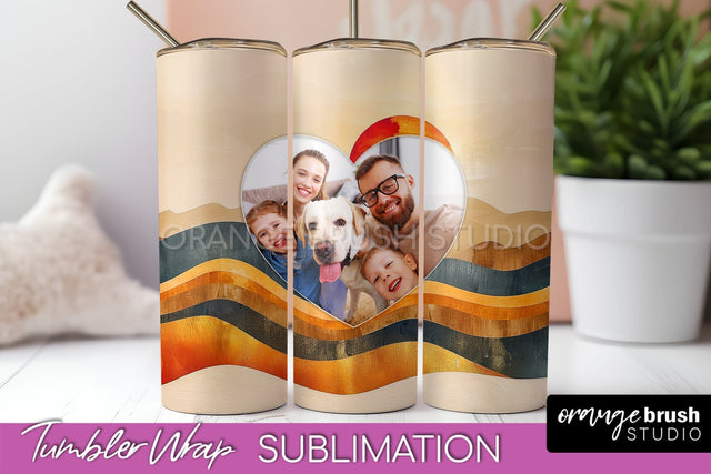 Photo Tumbler Wrap, Boho Family Frame Tumbler Sublimation Sublimation OrangeBrushStudio 
