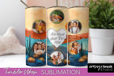 Photo Tumbler Wrap, Boho Family Frame Tumbler Sublimation Sublimation OrangeBrushStudio 