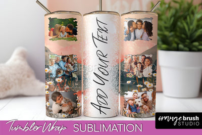 Photo Tumbler Wrap, Boho Family Frame Tumbler Sublimation Sublimation OrangeBrushStudio 