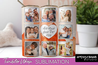 Photo Tumbler Wrap, Boho Family Frame Tumbler Sublimation Sublimation OrangeBrushStudio 