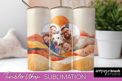 Photo Tumbler Wrap, Boho Family Frame Tumbler Sublimation Sublimation OrangeBrushStudio 
