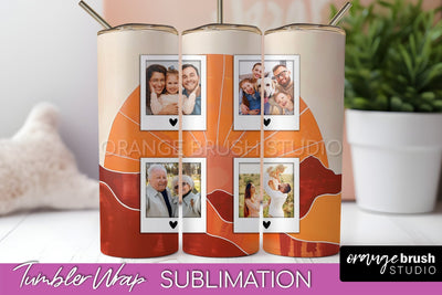 Photo Tumbler Wrap, Boho Family Frame Tumbler Sublimation Sublimation OrangeBrushStudio 