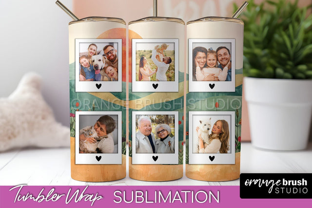 Photo Tumbler Wrap, Boho Family Frame Tumbler Sublimation Sublimation OrangeBrushStudio 