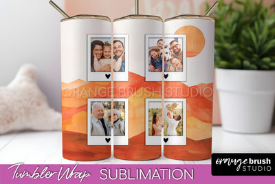 Photo Tumbler Wrap, Boho Family Frame Tumbler Sublimation Sublimation OrangeBrushStudio 