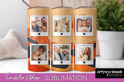 Photo Tumbler Wrap, Boho Family Frame Tumbler Sublimation Sublimation OrangeBrushStudio 