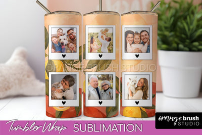 Photo Tumbler Wrap, Boho Family Frame Tumbler Sublimation Sublimation OrangeBrushStudio 