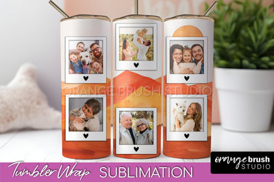 Photo Tumbler Wrap, Boho Family Frame Tumbler Sublimation Sublimation OrangeBrushStudio 