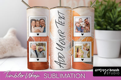 Photo Tumbler Wrap, Boho Family Frame Tumbler Sublimation Sublimation OrangeBrushStudio 