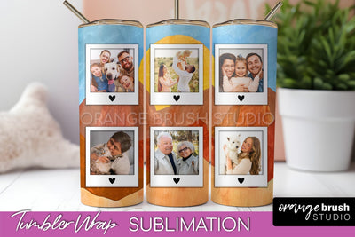 Photo Tumbler Wrap, Boho Family Frame Tumbler Sublimation Sublimation OrangeBrushStudio 
