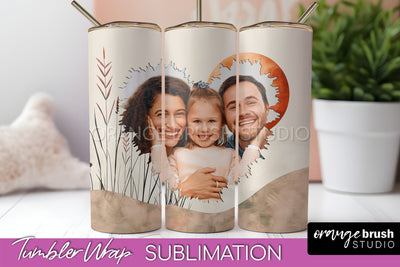 Photo Tumbler Wrap, Boho Family Frame Tumbler Sublimation Sublimation OrangeBrushStudio 