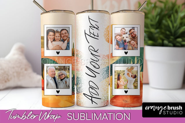 Photo Tumbler Wrap, Boho Family Frame Tumbler Sublimation Sublimation OrangeBrushStudio 