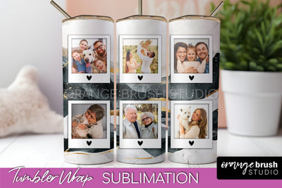 Photo Tumbler Wrap, Boho Family Frame Tumbler Sublimation Sublimation OrangeBrushStudio 