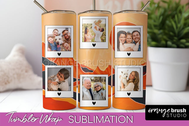Photo Tumbler Wrap, Boho Family Frame Tumbler Sublimation Sublimation OrangeBrushStudio 