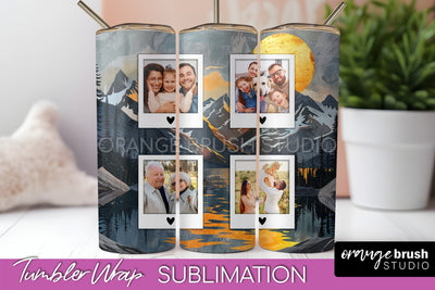 Photo Tumbler Wrap, Boho Family Frame Tumbler Sublimation Sublimation OrangeBrushStudio 