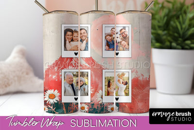 Photo Tumbler Wrap, Boho Family Frame Tumbler Sublimation Sublimation OrangeBrushStudio 