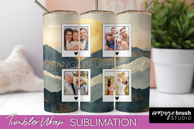 Photo Tumbler Wrap, Boho Family Frame Tumbler Sublimation Sublimation OrangeBrushStudio 