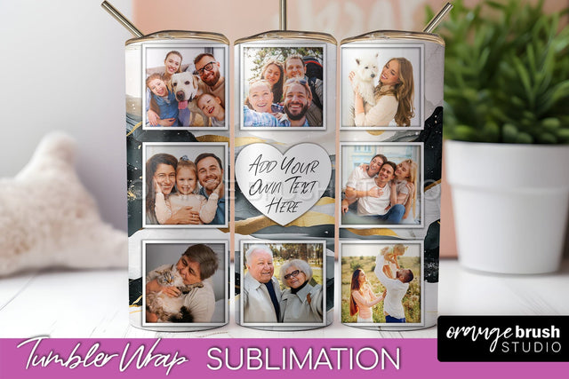 Photo Tumbler Wrap, Boho Family Frame Tumbler Sublimation Sublimation OrangeBrushStudio 