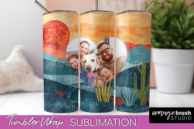 Photo Tumbler Wrap, Boho Family Frame Tumbler Sublimation Sublimation OrangeBrushStudio 
