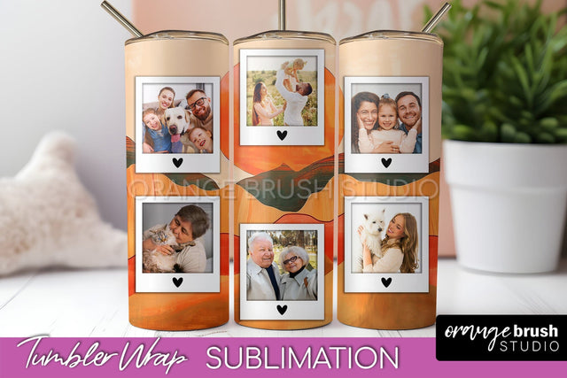 Photo Tumbler Wrap, Boho Family Frame Tumbler Sublimation Sublimation OrangeBrushStudio 