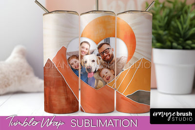 Photo Tumbler Wrap, Boho Family Frame Tumbler Sublimation Sublimation OrangeBrushStudio 