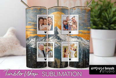 Photo Tumbler Wrap, Boho Family Frame Tumbler Sublimation Sublimation OrangeBrushStudio 