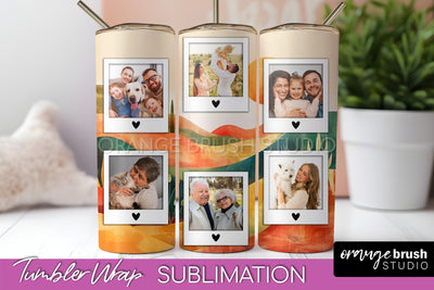 Photo Tumbler Wrap, Boho Family Frame Tumbler Sublimation Sublimation OrangeBrushStudio 