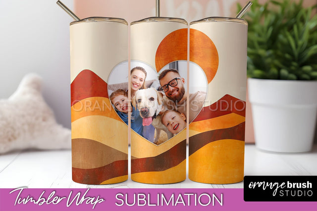 Photo Tumbler Wrap, Boho Family Frame Tumbler Sublimation Sublimation OrangeBrushStudio 