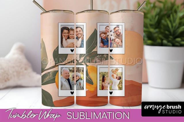Photo Tumbler Wrap, Boho Family Frame Tumbler Sublimation Sublimation OrangeBrushStudio 