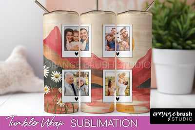 Photo Tumbler Wrap, Boho Family Frame Tumbler Sublimation Sublimation OrangeBrushStudio 