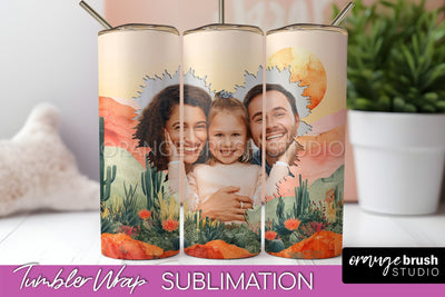 Photo Tumbler Wrap, Boho Family Frame Tumbler Sublimation Sublimation OrangeBrushStudio 