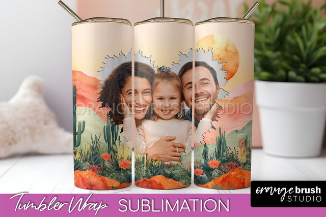Photo Tumbler Wrap, Boho Family Frame Tumbler Sublimation Sublimation OrangeBrushStudio 
