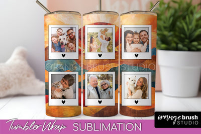 Photo Tumbler Wrap, Boho Family Frame Tumbler Sublimation Sublimation OrangeBrushStudio 