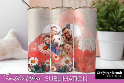 Photo Tumbler Wrap, Boho Family Frame Tumbler Sublimation Sublimation OrangeBrushStudio 