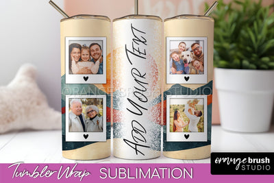 Photo Tumbler Wrap, Boho Family Frame Tumbler Sublimation Sublimation OrangeBrushStudio 