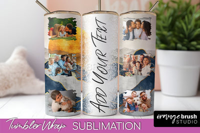Photo Tumbler Wrap, Boho Family Frame Tumbler Sublimation Sublimation OrangeBrushStudio 