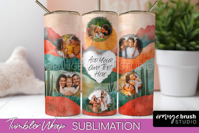 Photo Tumbler Wrap, Boho Family Frame Tumbler Sublimation Sublimation OrangeBrushStudio 
