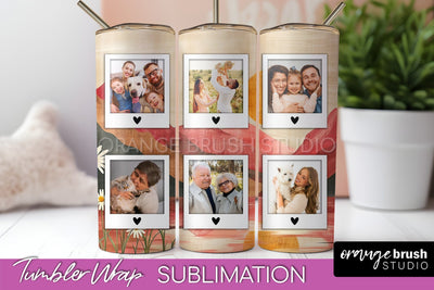 Photo Tumbler Wrap, Boho Family Frame Tumbler Sublimation Sublimation OrangeBrushStudio 