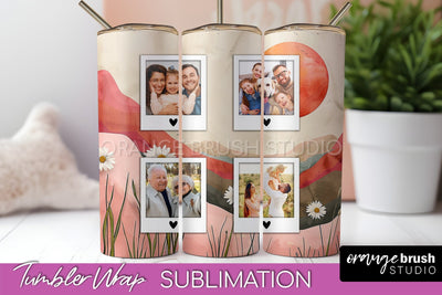 Photo Tumbler Wrap, Boho Family Frame Tumbler Sublimation Sublimation OrangeBrushStudio 